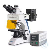 Microscope à fluorescence trinoculaire, Inf Plan 4/10/20/40/100 ; WF10x20 ; 100W Hal (IL) Le...